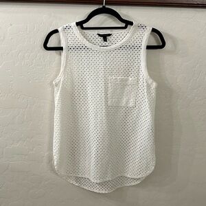 Banana Republic White Sleeveless Tank Top